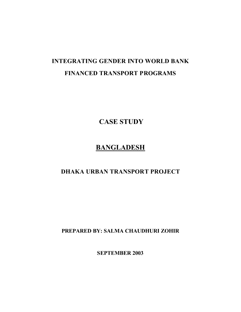 Case Study Bangladesh