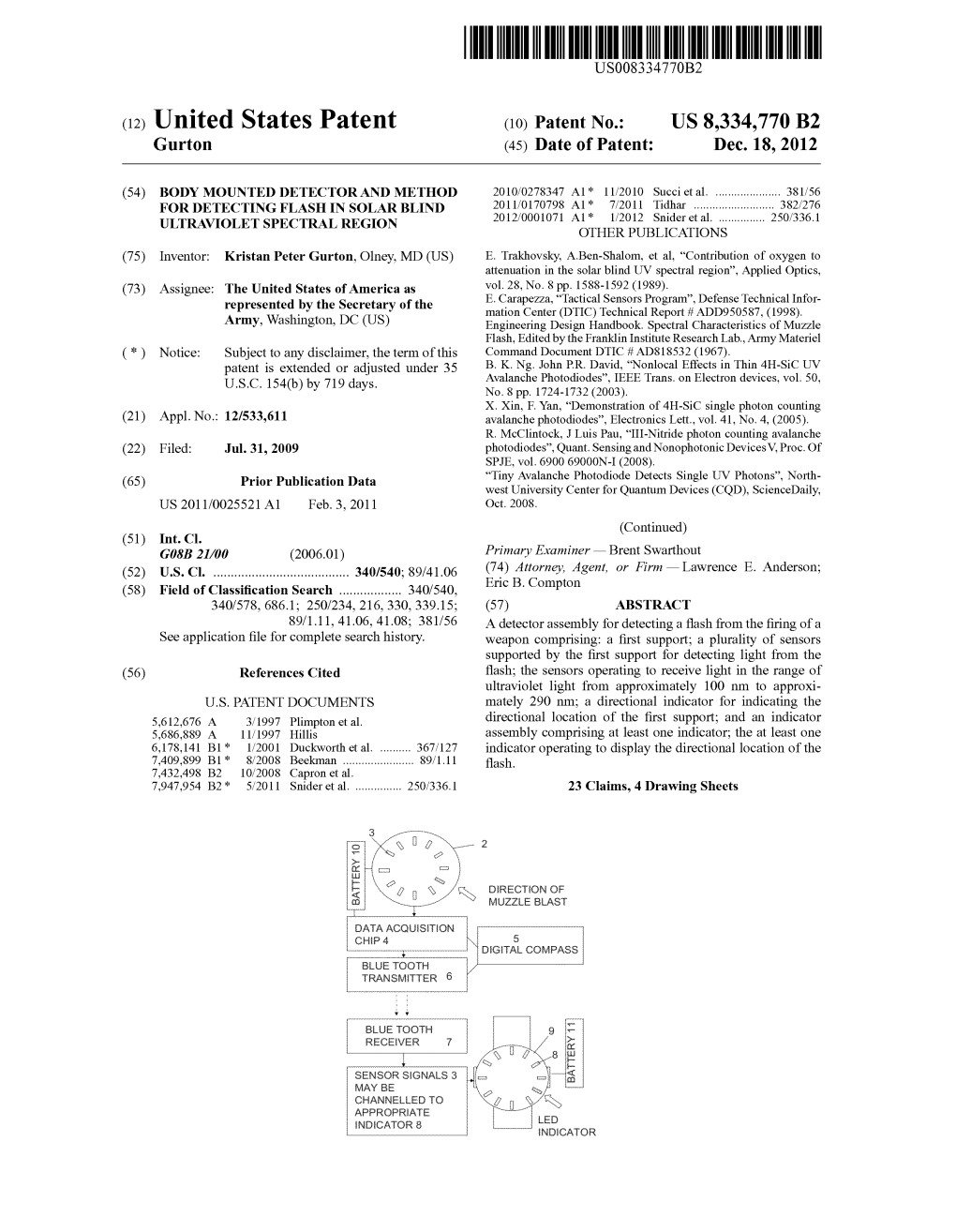 (12) United States Patent (10) Patent No.: US 8,334,770 B2 Gurton (45) Date of Patent: Dec