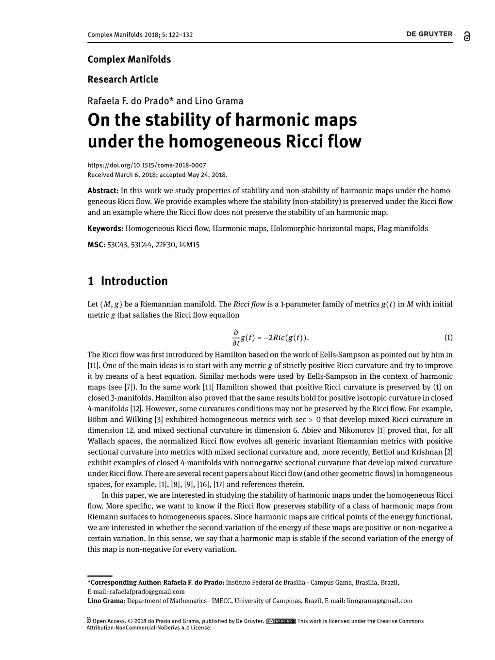 On the Stability of Harmonic Maps Under the Homogeneous Ricci Flow Received March 6, 2018; Accepted May 24, 2018