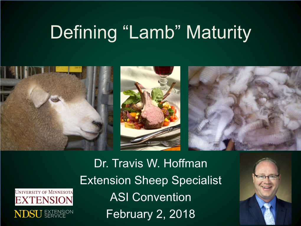 “Lamb” Maturity