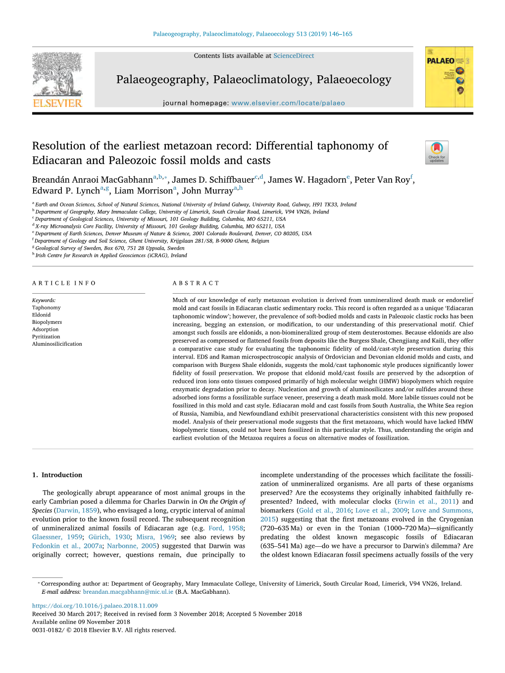 Resolution of the Earliest Metazoan Record Differential Taphonomy Of