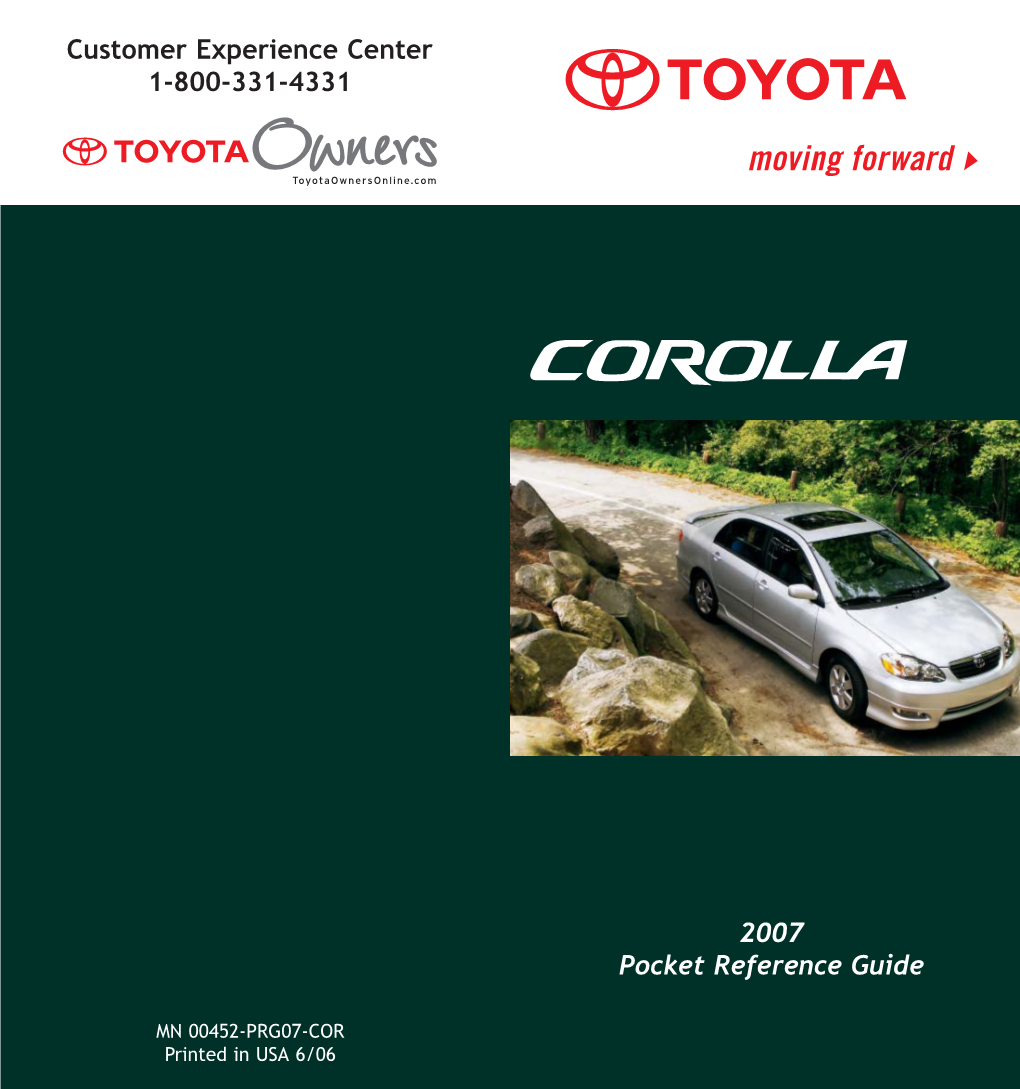 2007 Toyota Corolla Owner's Manual