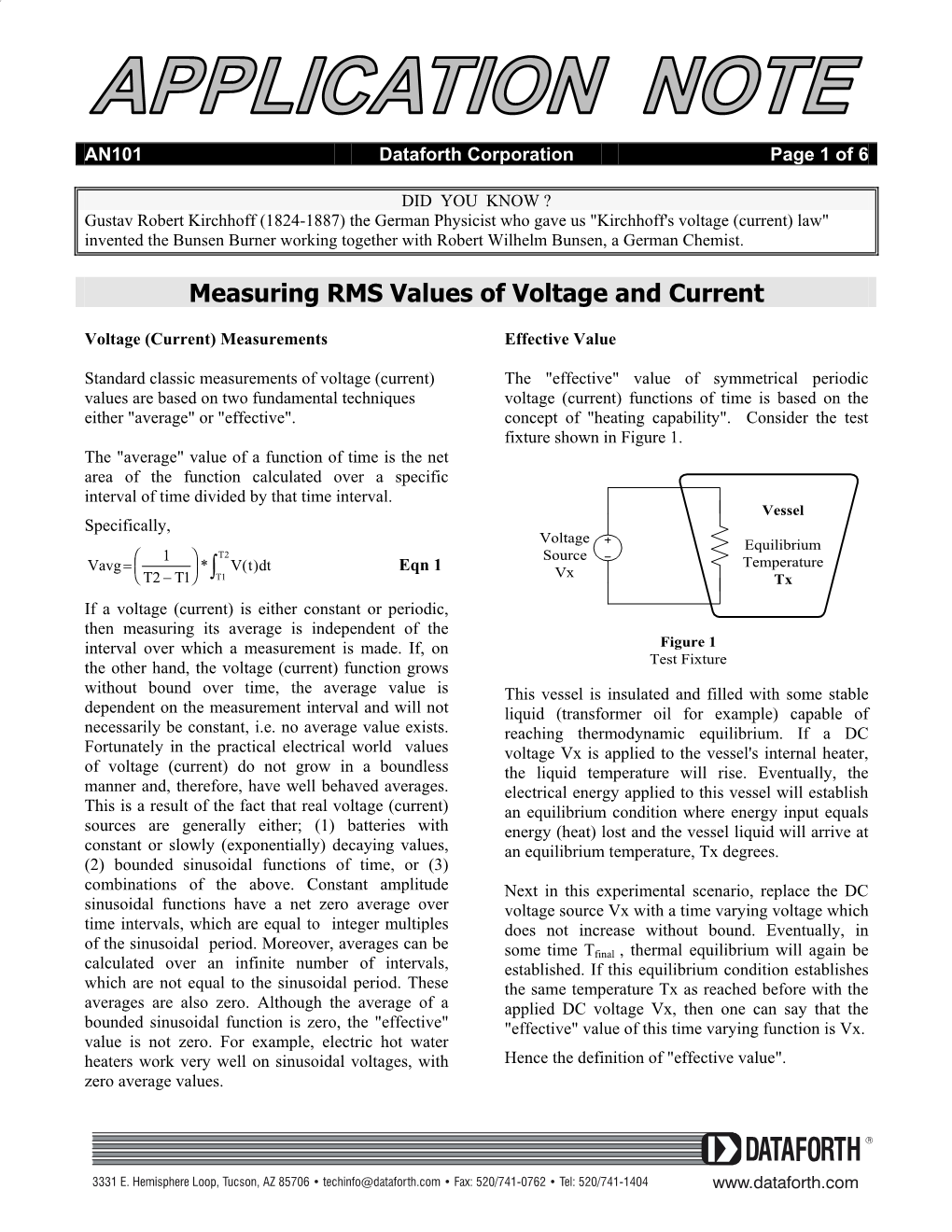 Measuring RMS Values of Voltage and Current