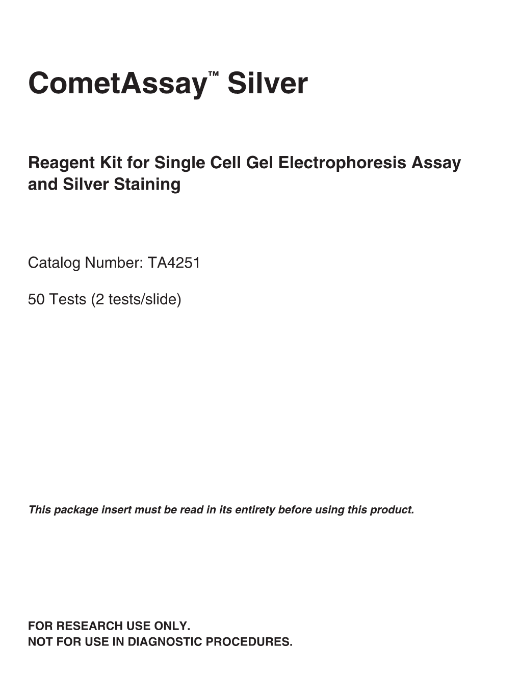 Cometassay Single Cell Gel Electrophoresis Assay-Silver