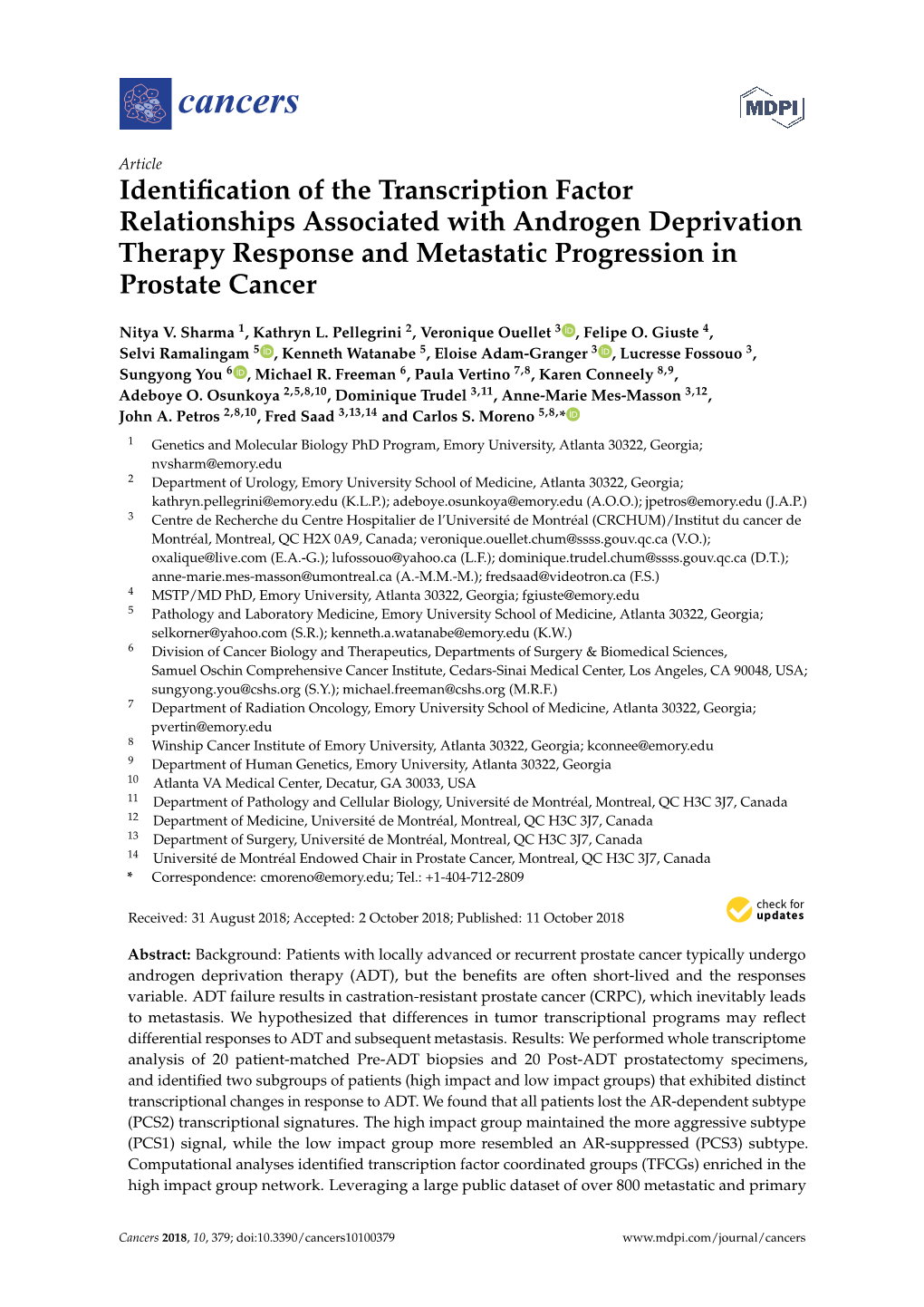 Identification of the Transcription Factor Relationships Associated