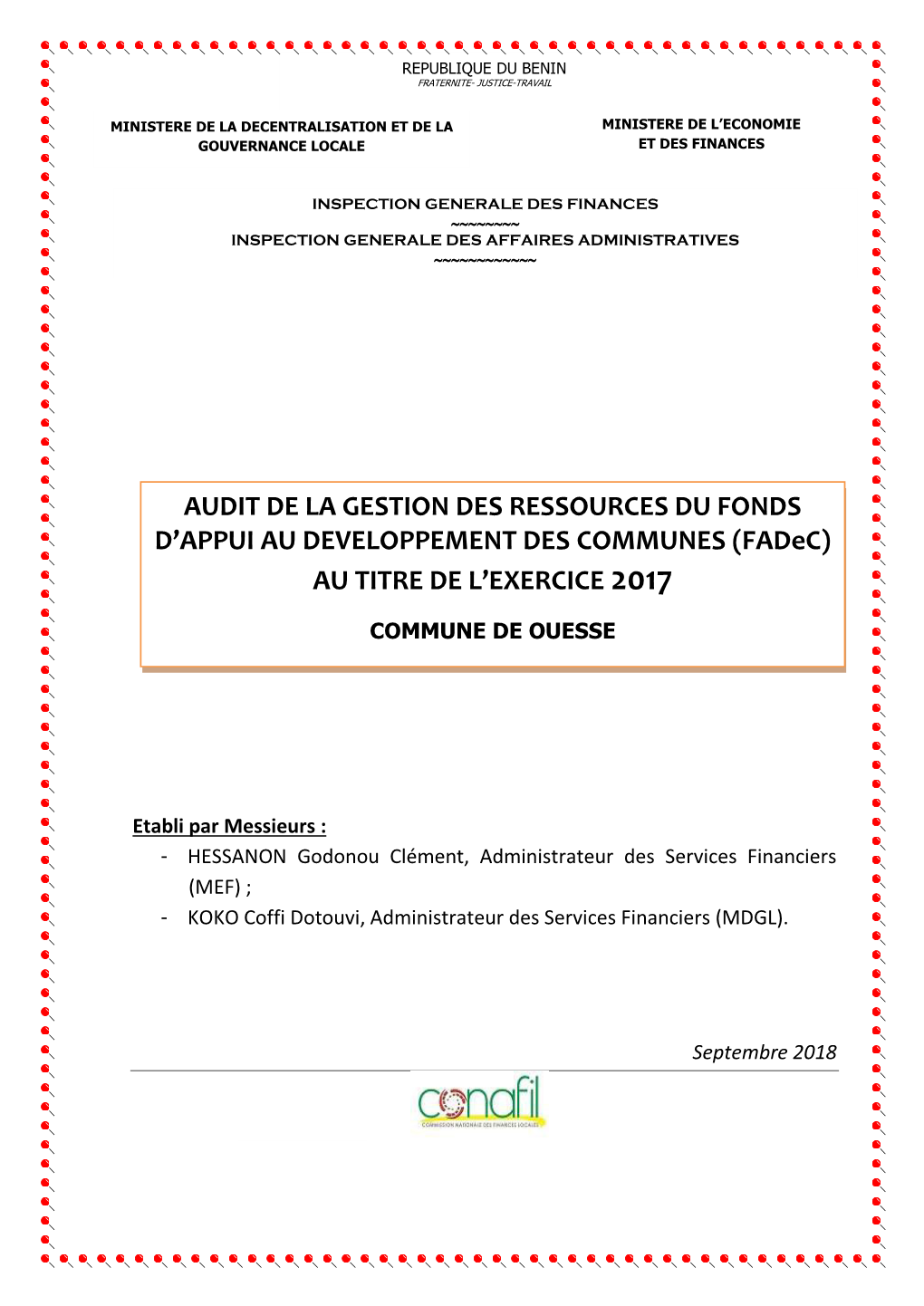Ouessè Audit Fadec 2017