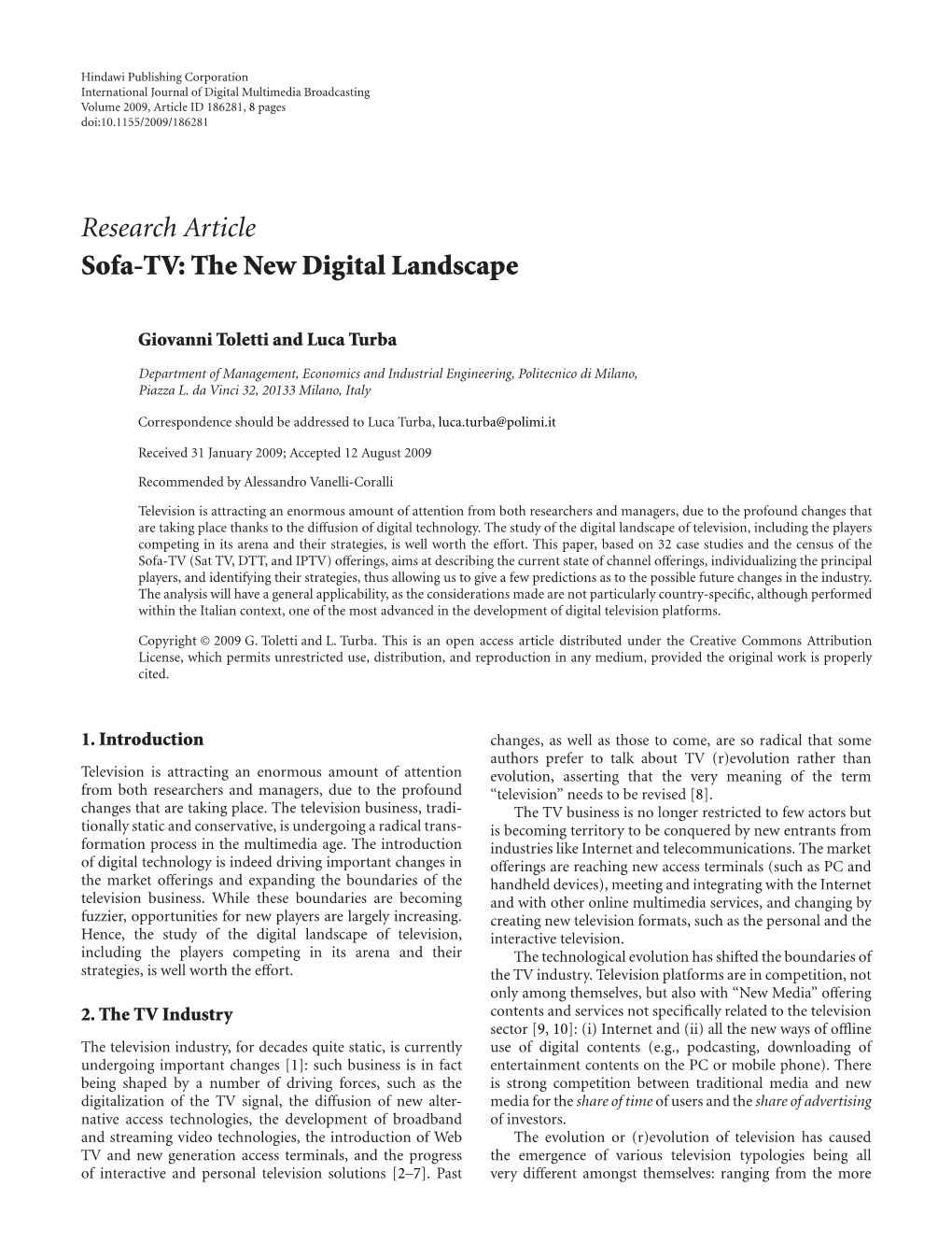 Sofa-TV: the New Digital Landscape