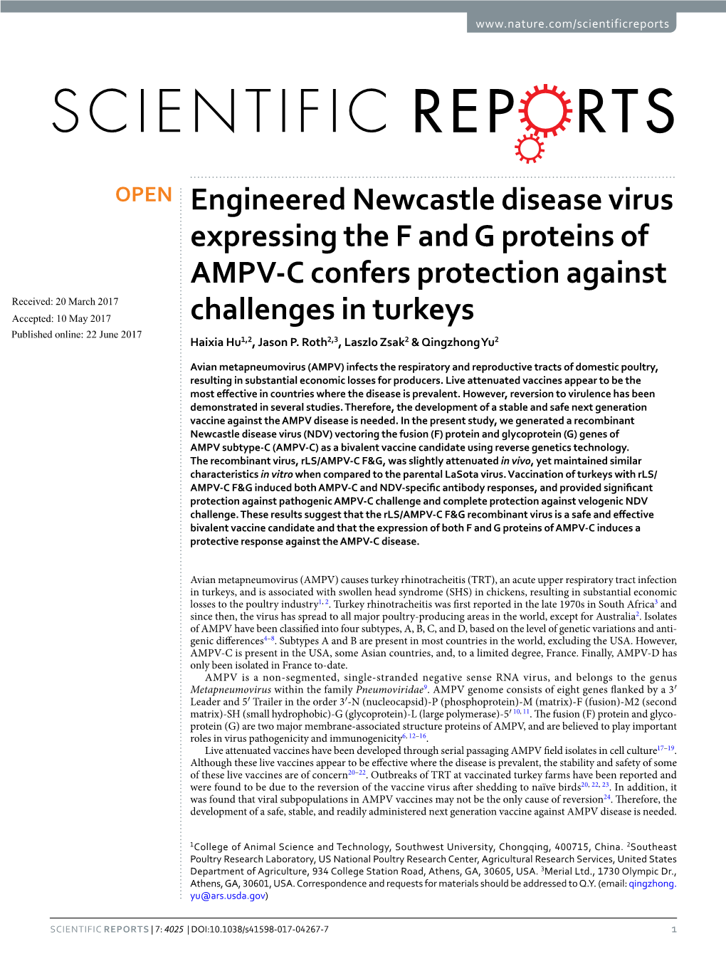 Engineered Newcastle Disease Virus Expressing the F and G Proteins Of