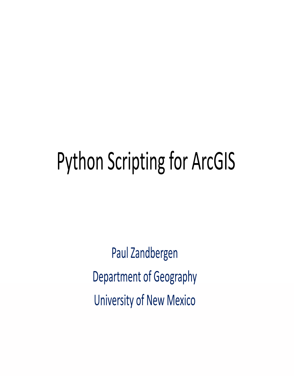 Python Scripting for Arcgis