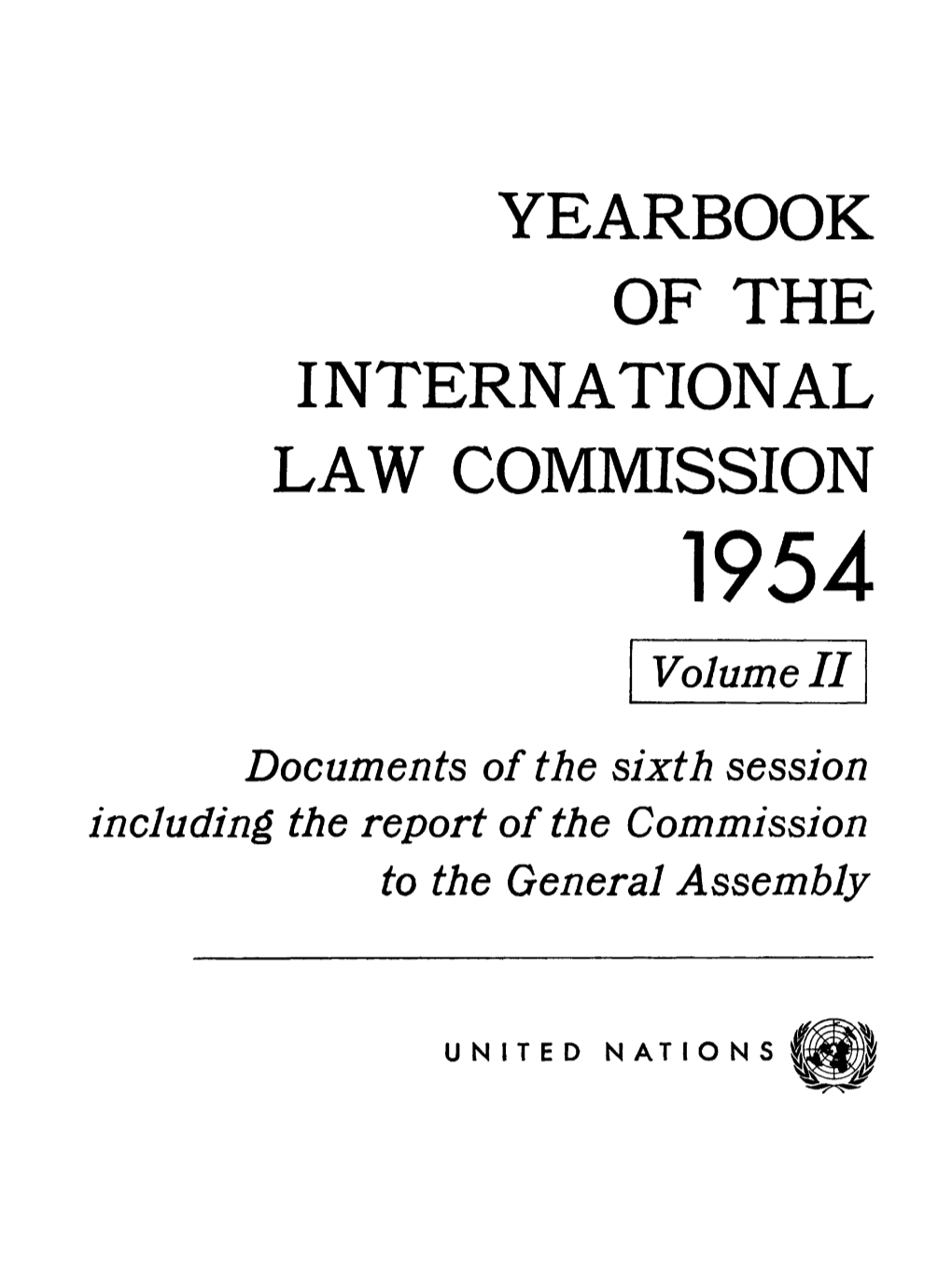 Yearbook of the International Law Commission, 1954, Vol. II