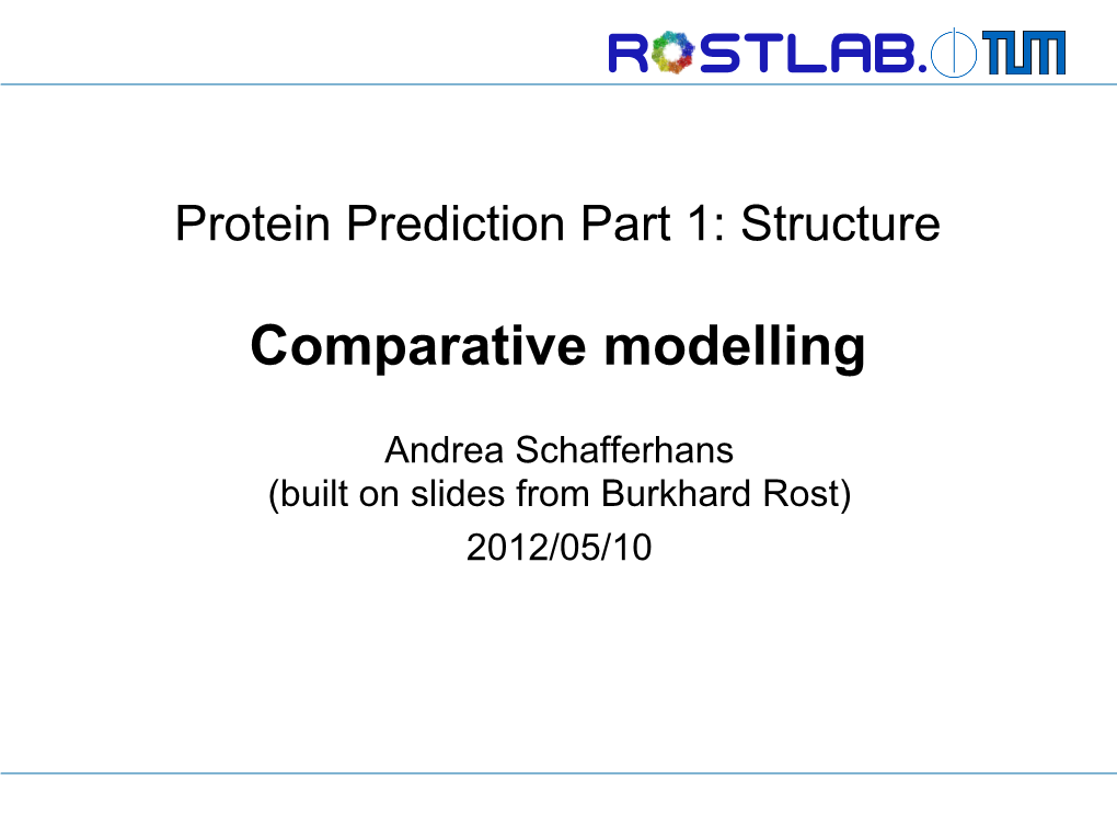 Comparative Modelling