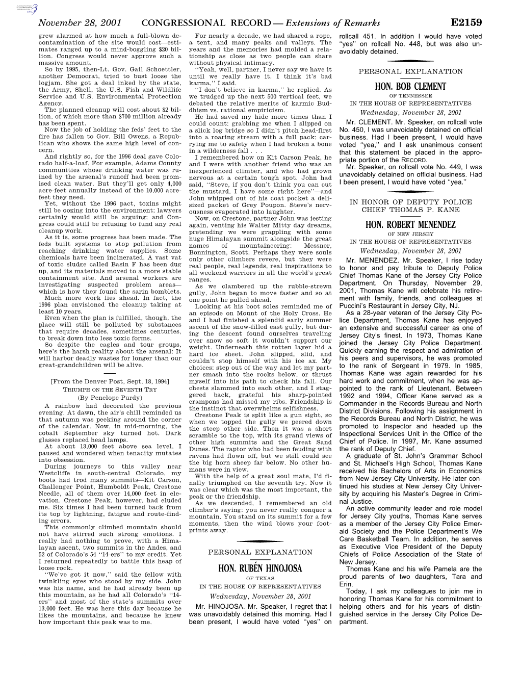 CONGRESSIONAL RECORD— Extensions of Remarks E2159 HON