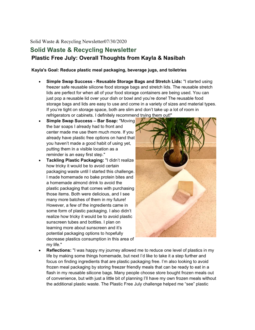 Solid Waste & Recycling Newsletter