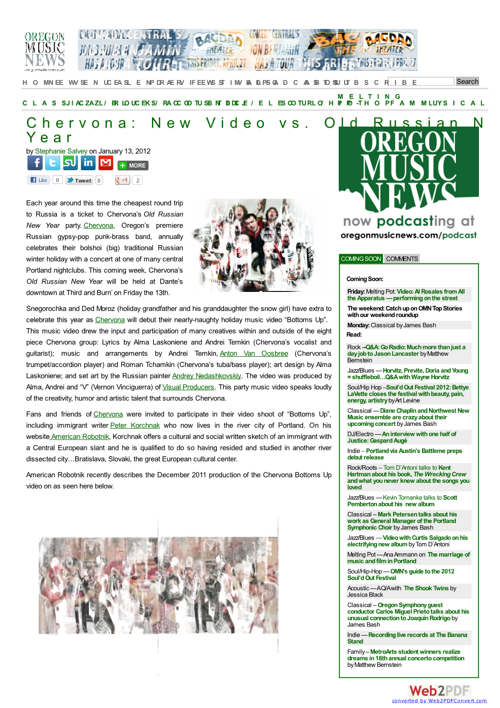 Chervona: New Video Vs. Old Russian New Year « Oregon Music News