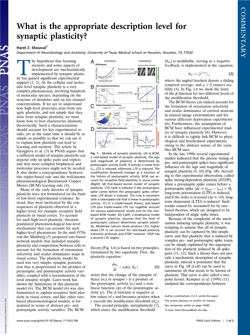 What Is the Appropriate Description Level for Synaptic Plasticity?