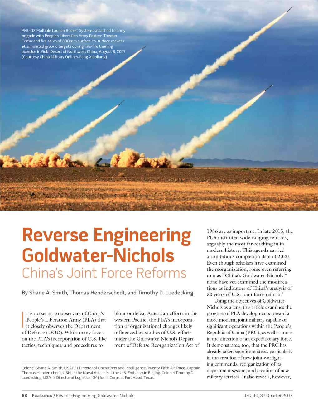 Reverse Engineering Goldwater-Nichols