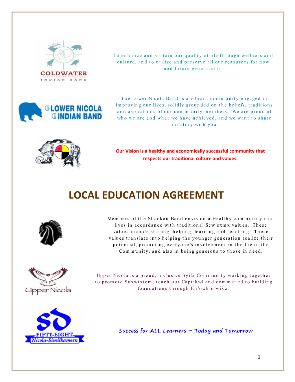 Local Education Agreement