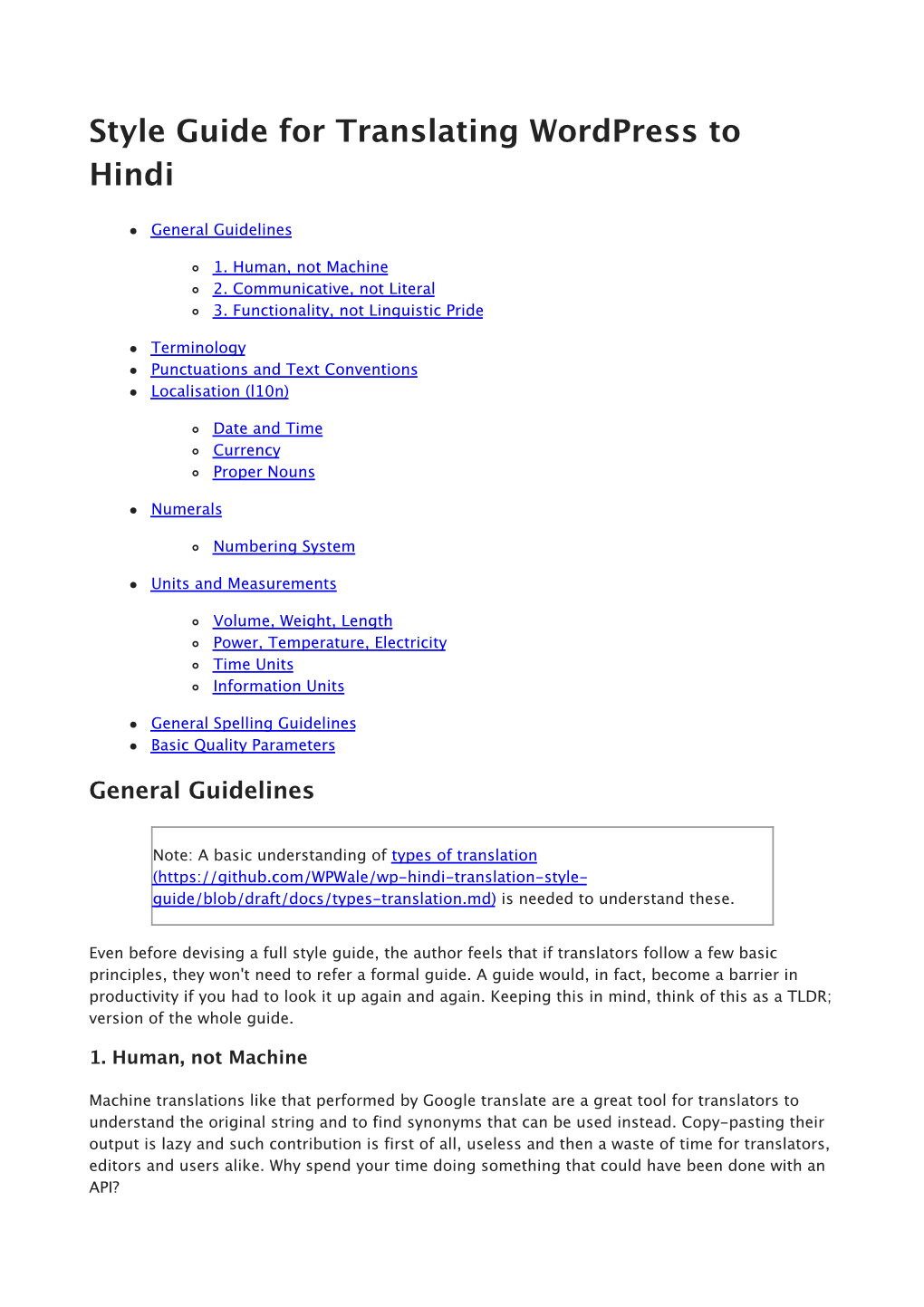 Style Guide for Translating Wordpress to Hindi