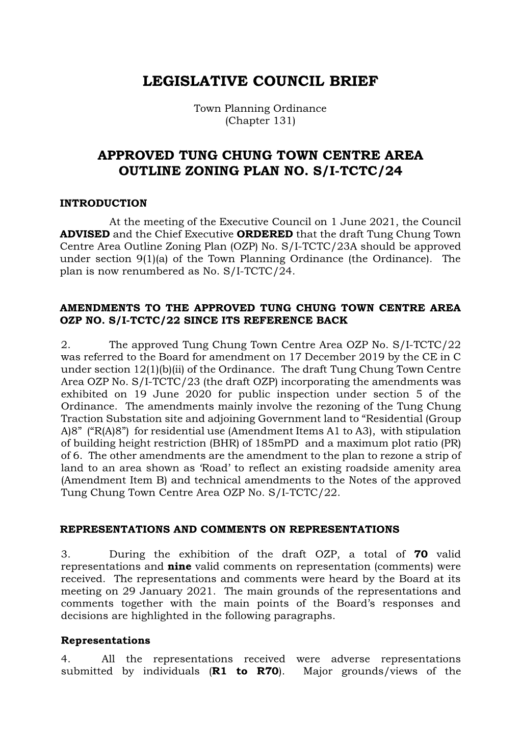 Approved Tung Chung Town Centre Area Outline Zoning Plan No. S/I-Tctc/24