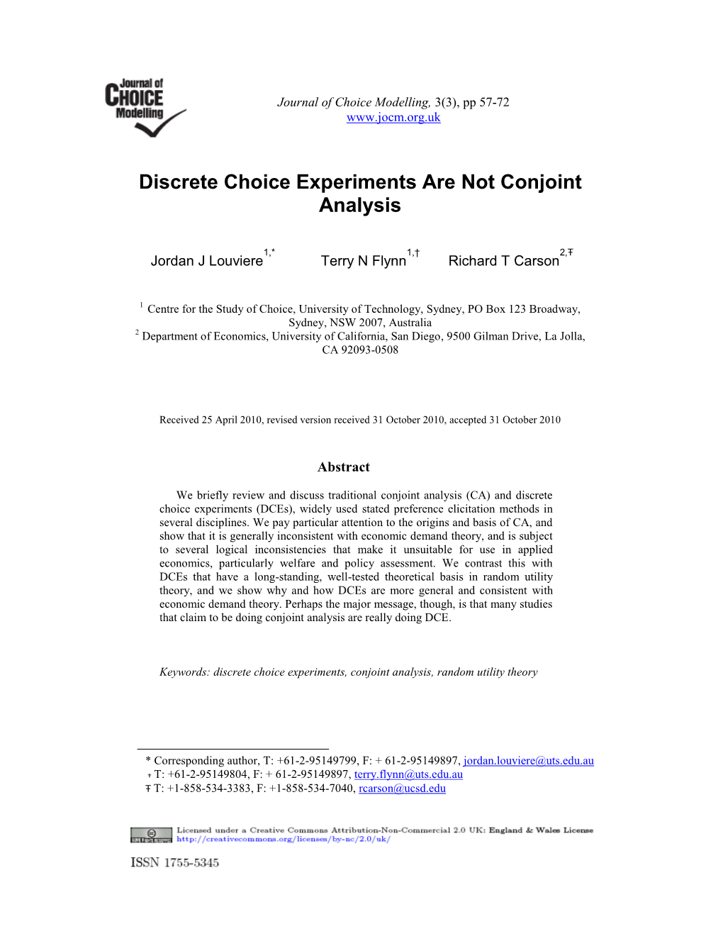 Discrete Choice Experiments Are Not Conjoint Analysis
