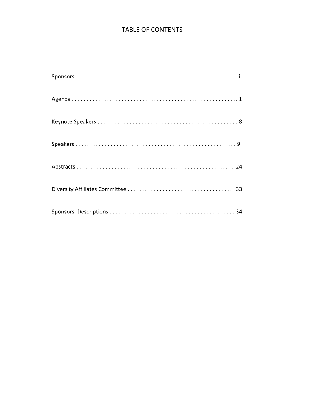 Table of Contents