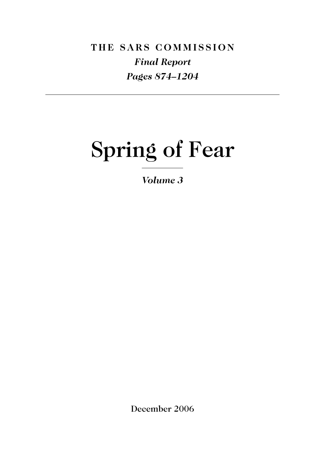 Spring of Fear