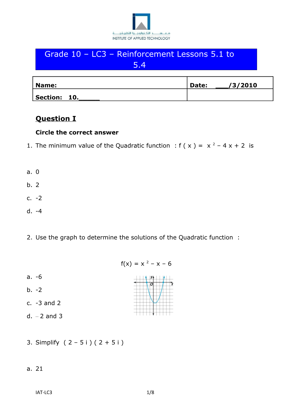 Circle the Correct Answer s3