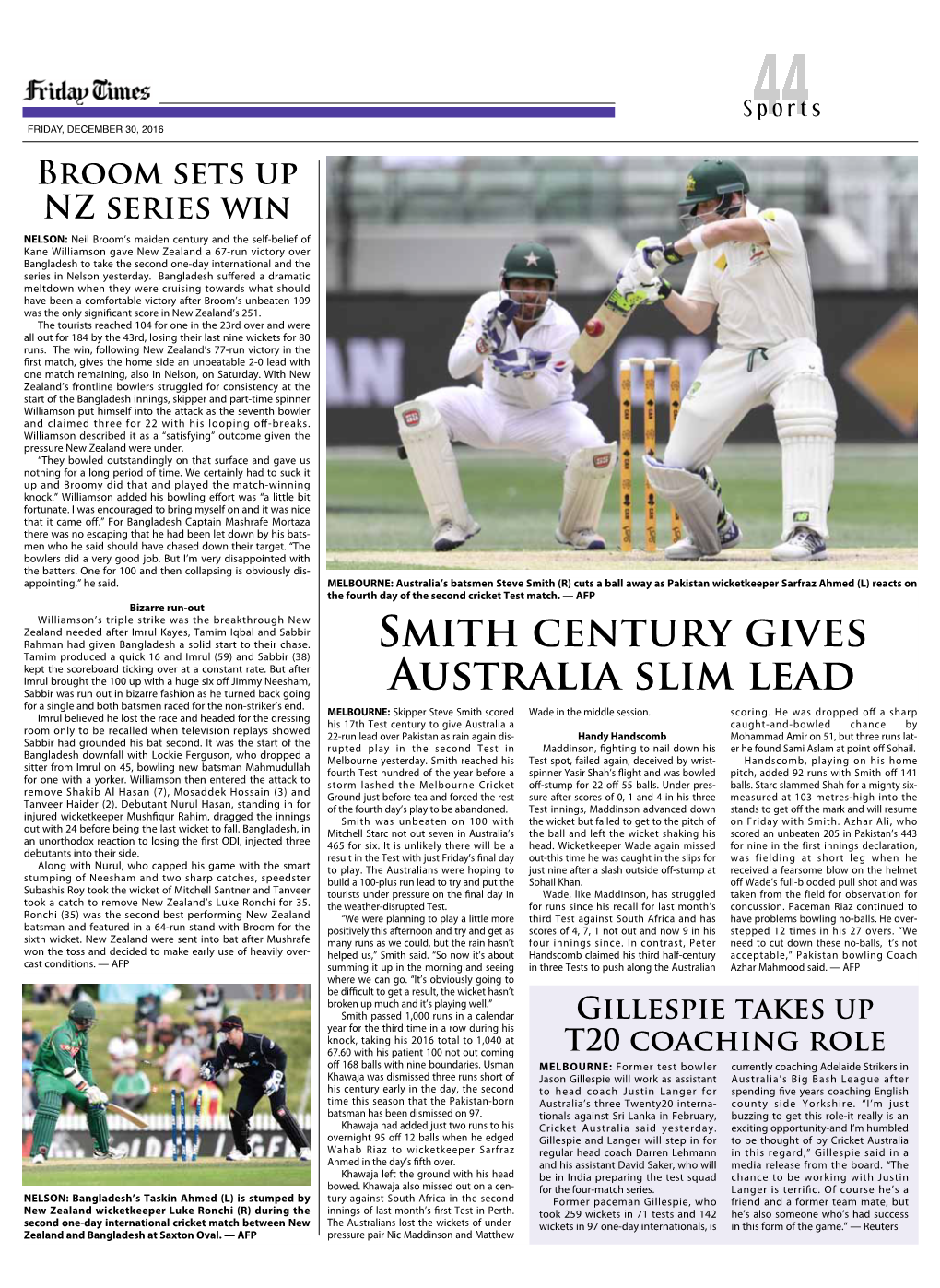 Smith Century Gives Australia Slim Lead