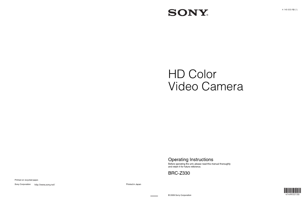 HD Color Video Camera