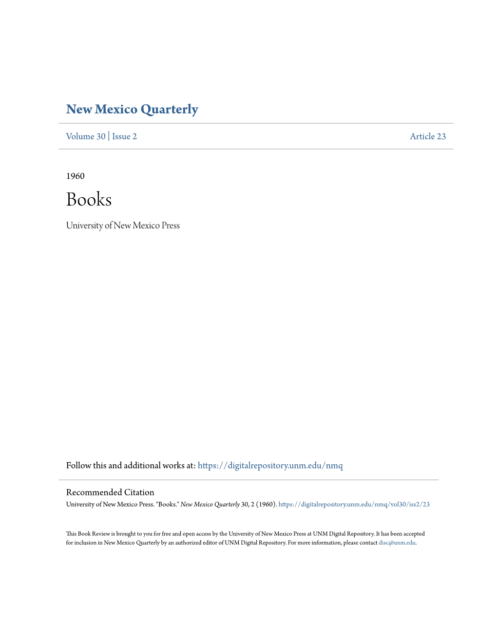 Books University of New Mexico Press
