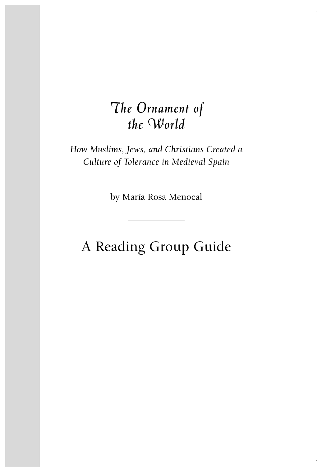 The Ornament of the World a Reading Group Guide