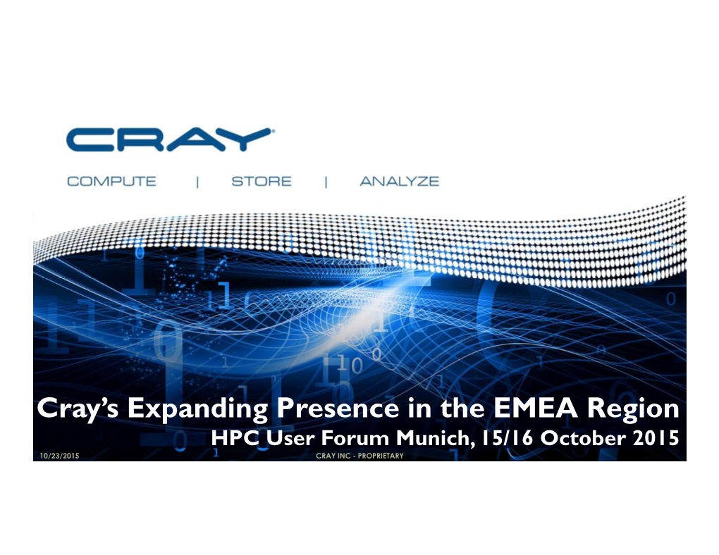 Cray's Expanding Presence in the EMEA Region