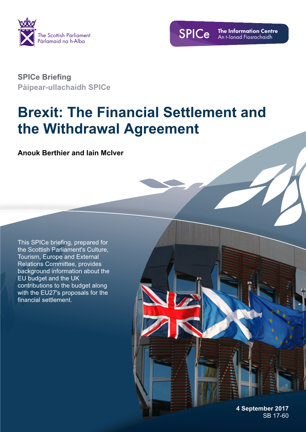 Brexit: the Financial Settlement and the Withdrawal Agreement