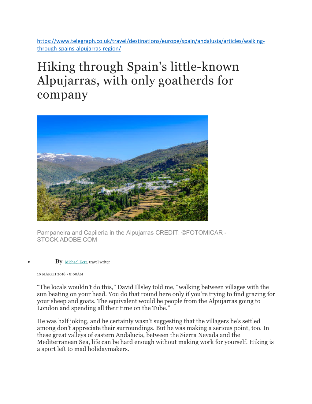 Hiking Through Spain's Little-Known Alpujarras, with Only Goatherds for Company