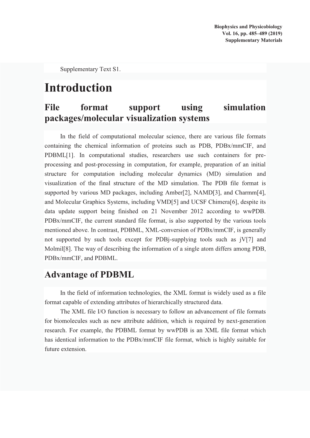 Introduction File Format Support Using Simulation Packages/Molecular Visualization Systems