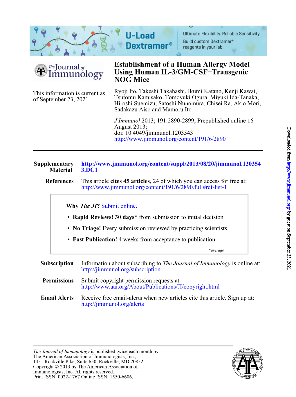 NOG Mice Transgenic