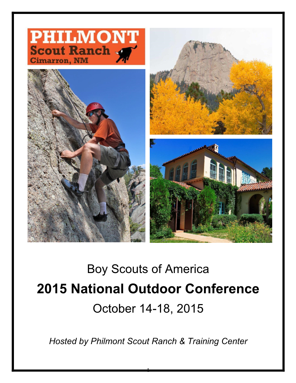 2015 National Outdoor Conference October 14-18, 2015