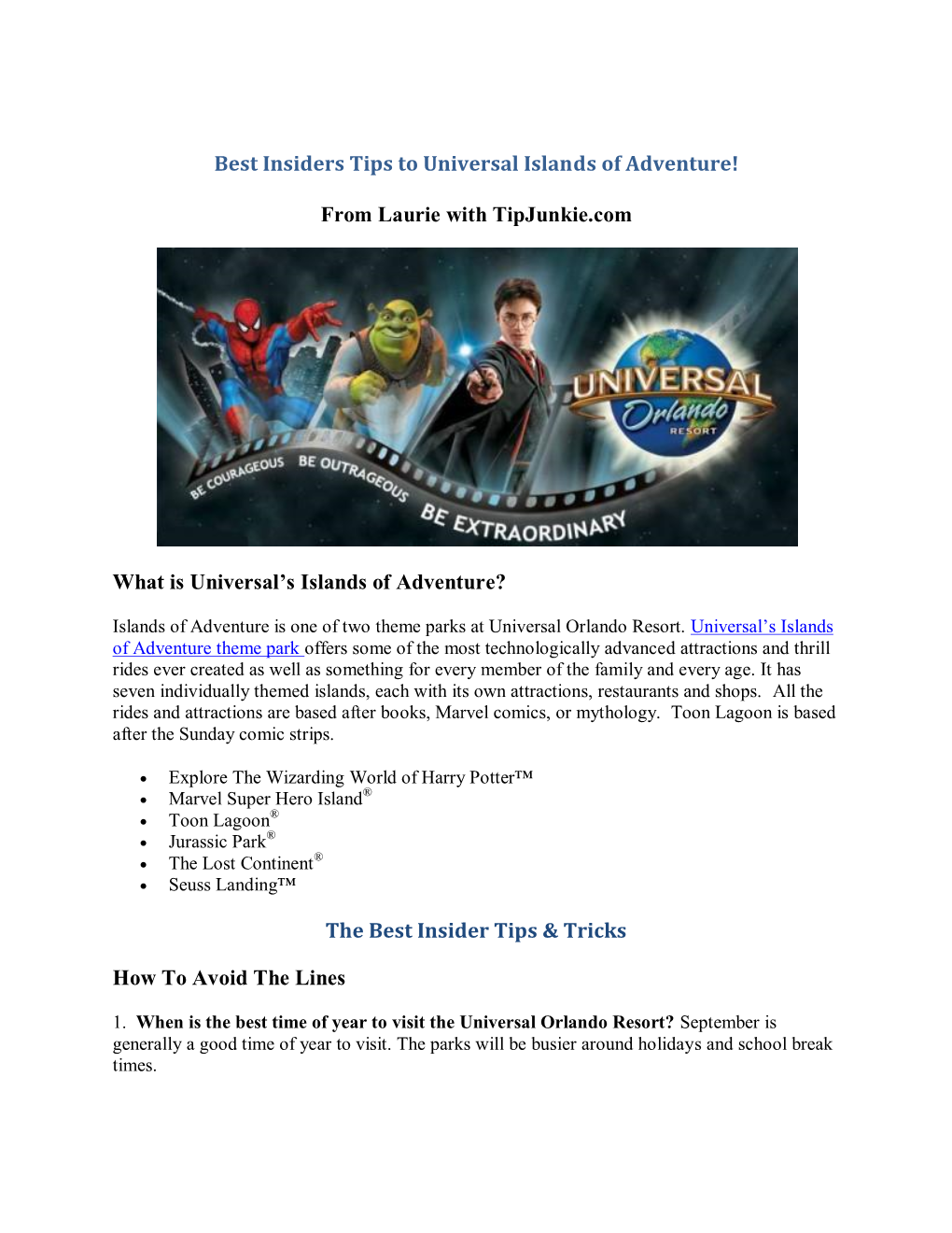 Best Insiders Tips to Universal Islands of Adventure!