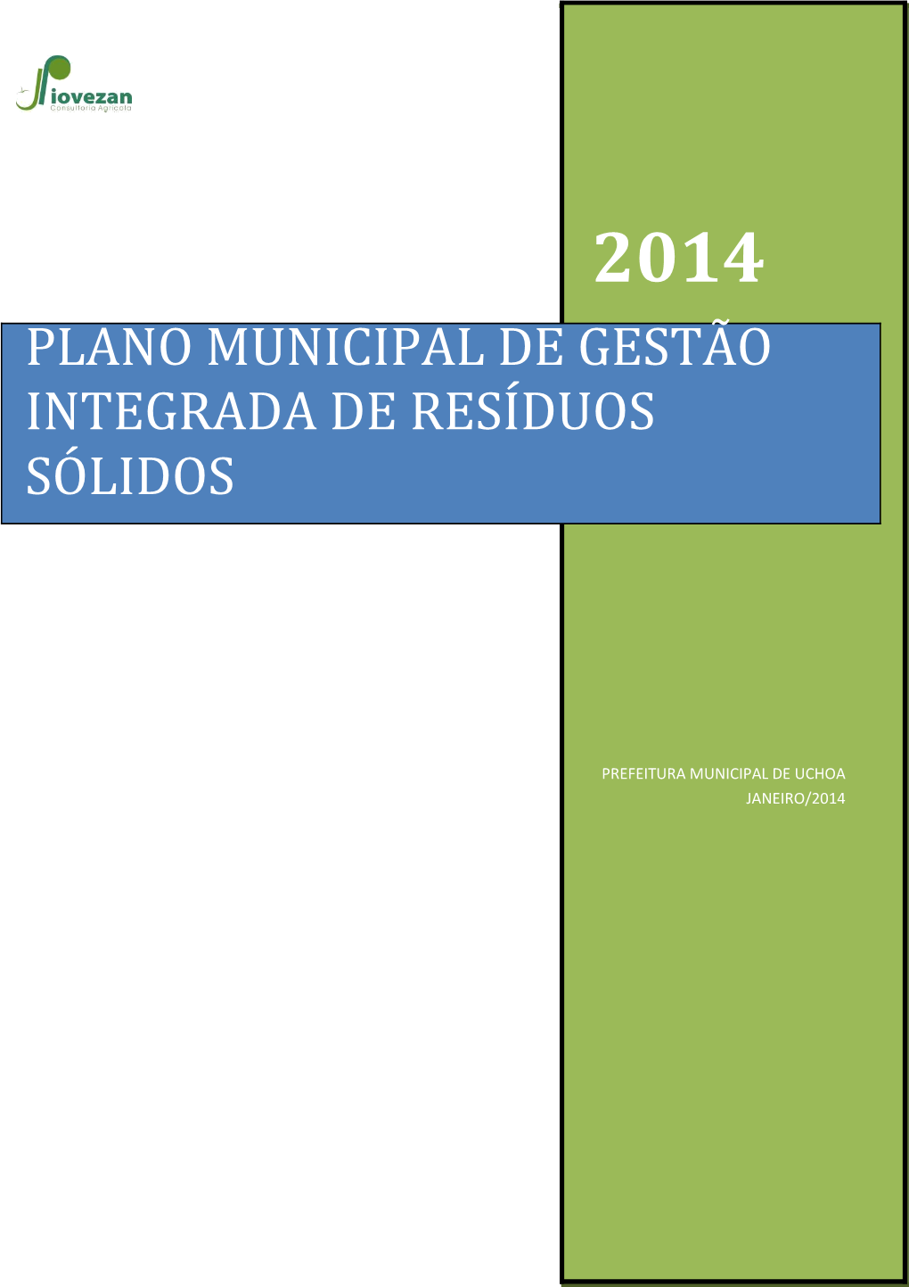 Plano Municipal De Gestão Integrada De Resíduos Sólidos De Uchoa-Sp