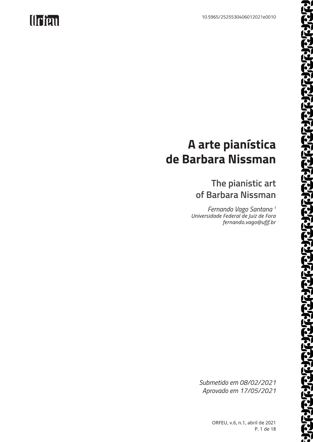 19540 a Arte Pianística De Barbara Nissman .Indd