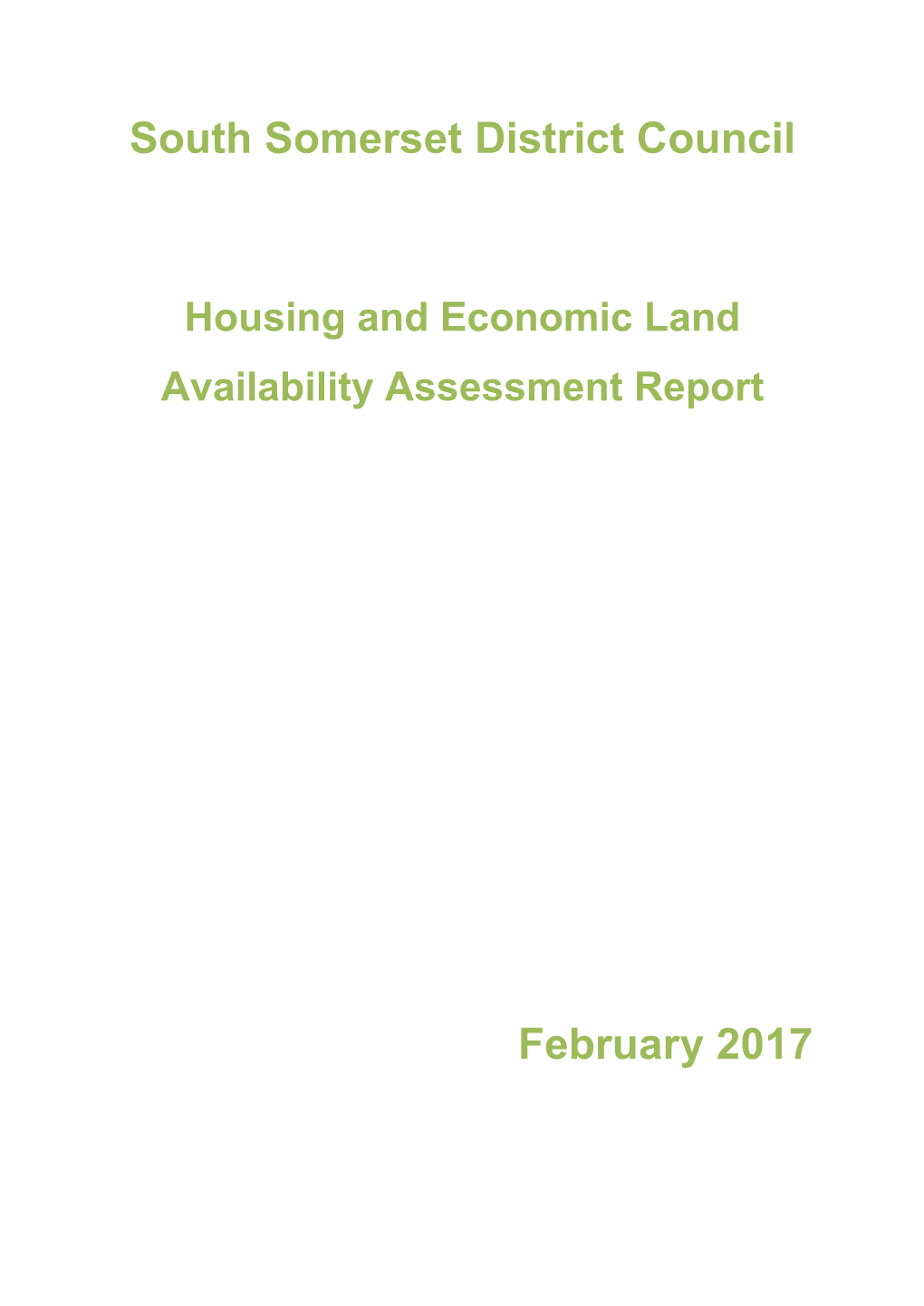 South Somerset District Council February 2017