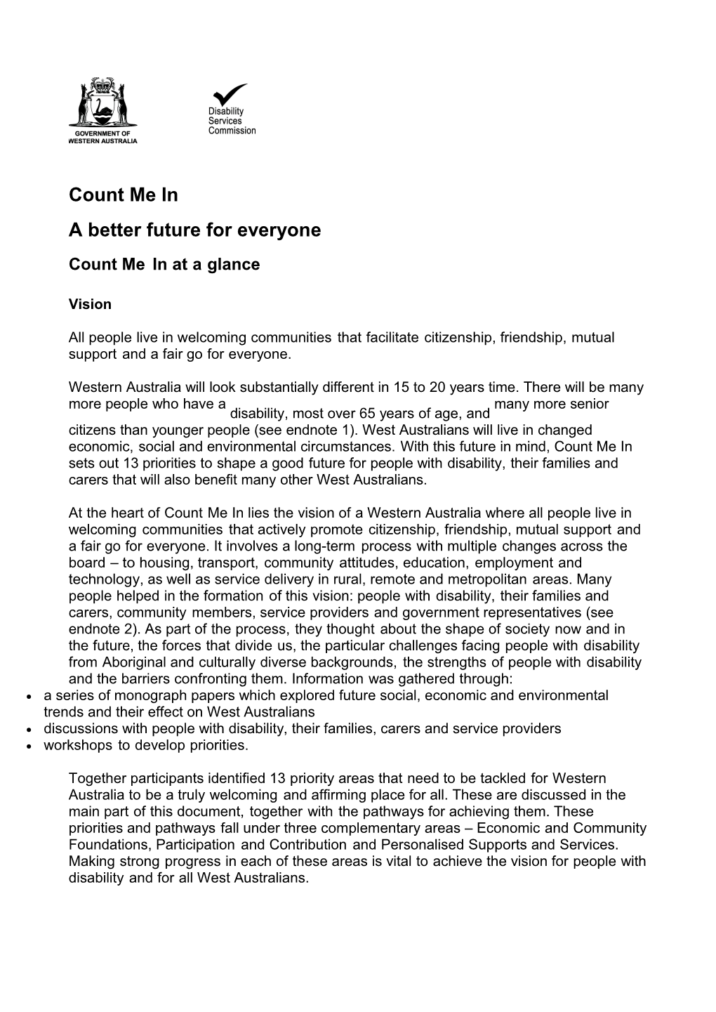 Count Me In Disability Future Directions