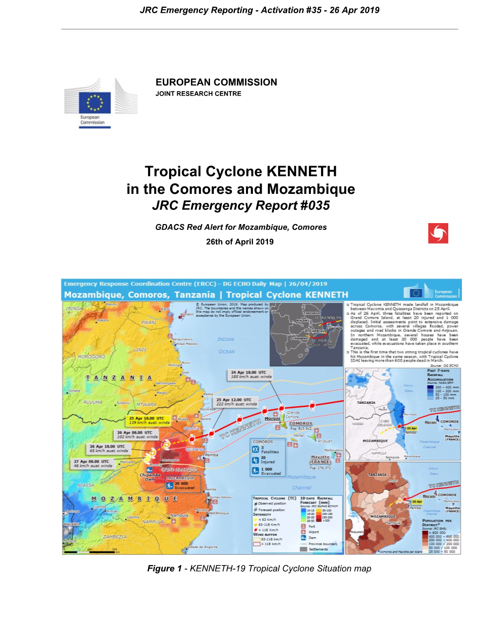 Tropical Cyclone KENNETH in the Comores and Mozambique JRC Emergency Report #035