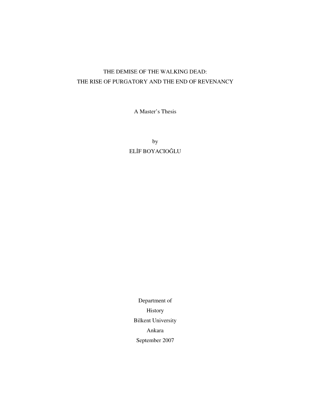 The Demise of the Walking Dead: the Rise of Purgatory and the End of Revenancy