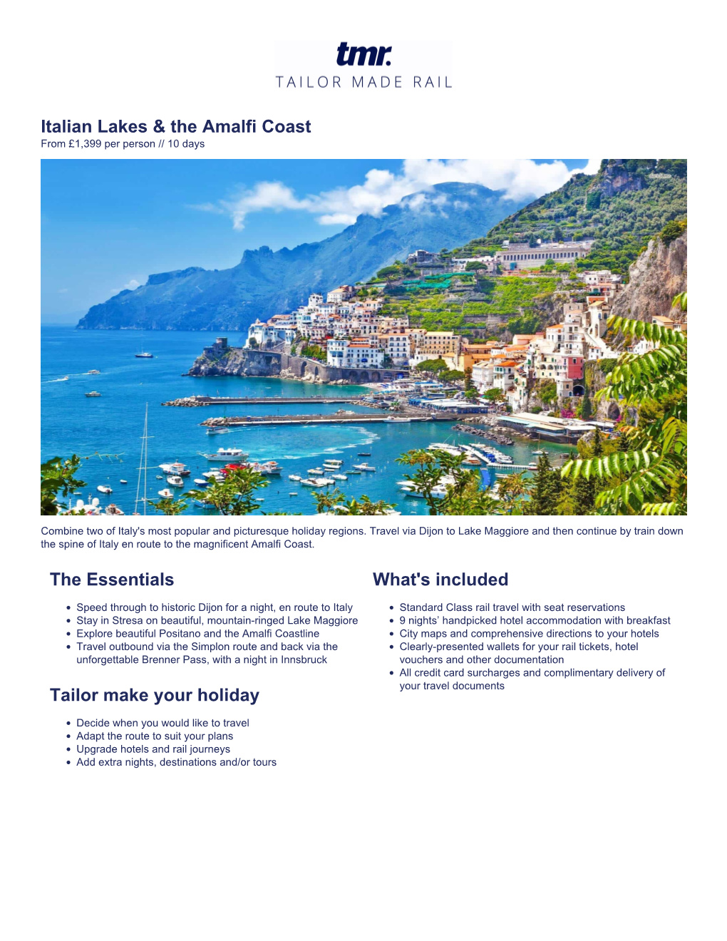 Italian Lakes & the Amalfi Coast