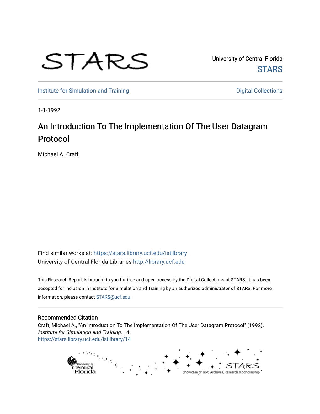 An Introduction to the Implementation of the User Datagram Protocol