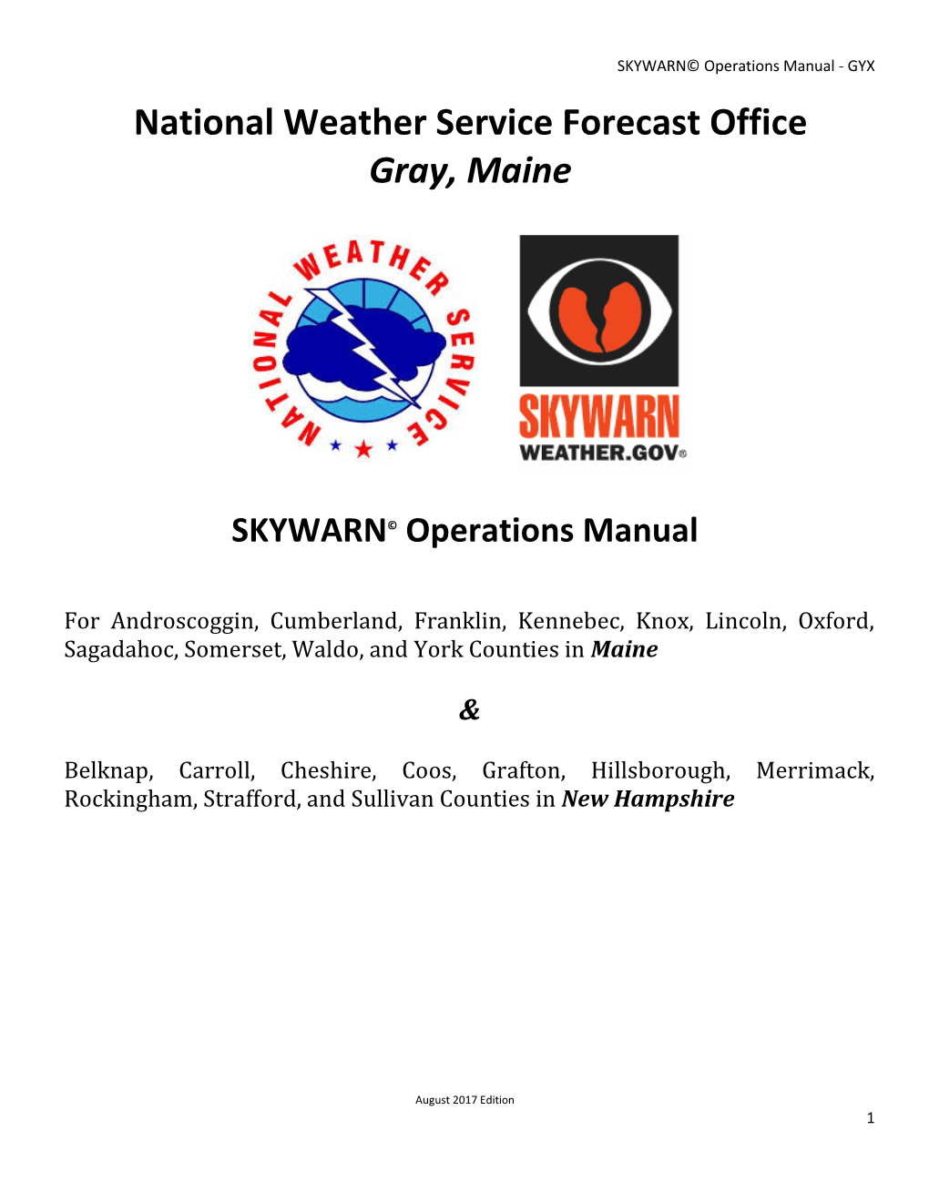 SKYWARN© Operations Manual - GYX