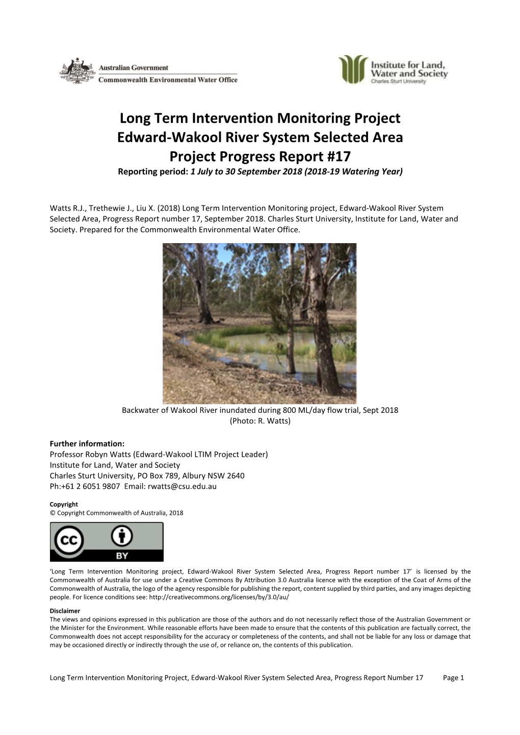 Long Term Intervention Monitoring Project Edward-Wakool River