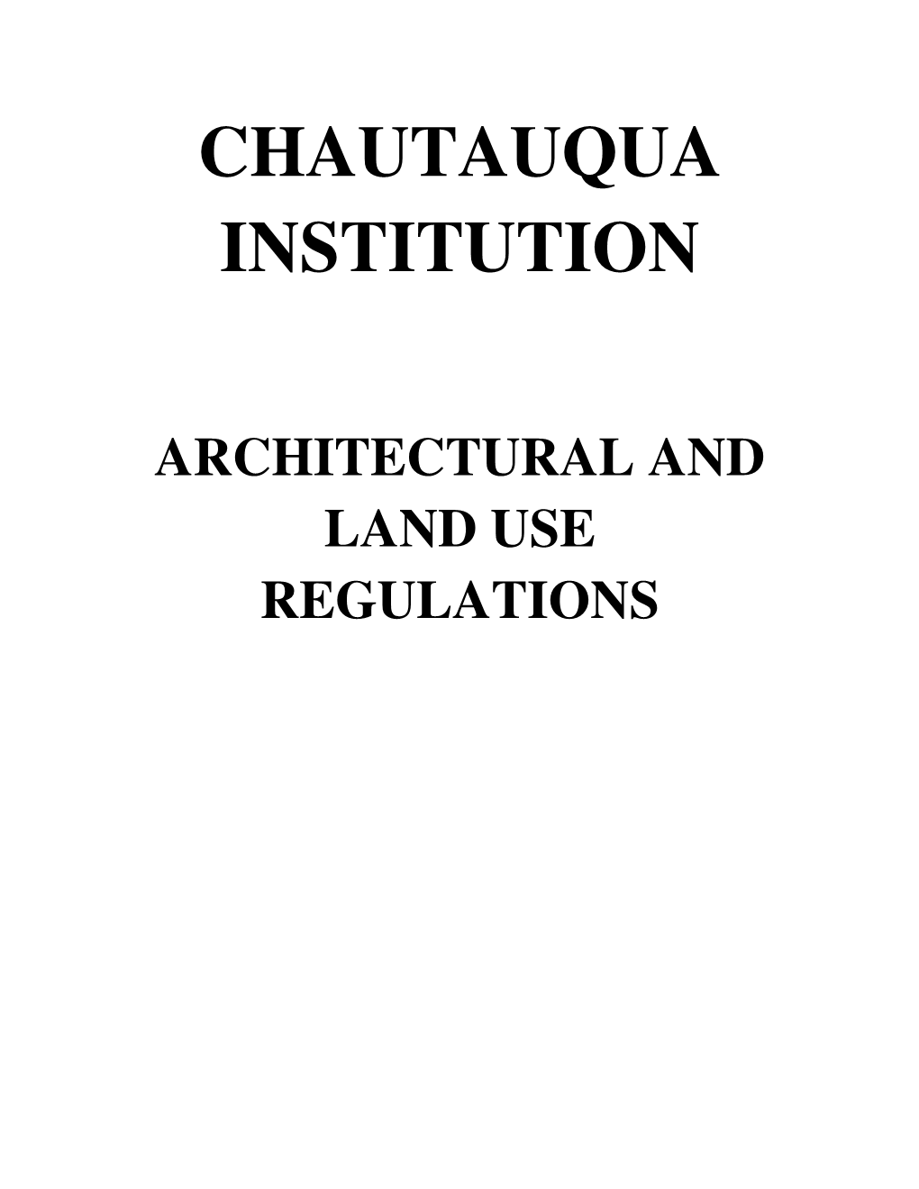 Architectural & Land Use Regulations
