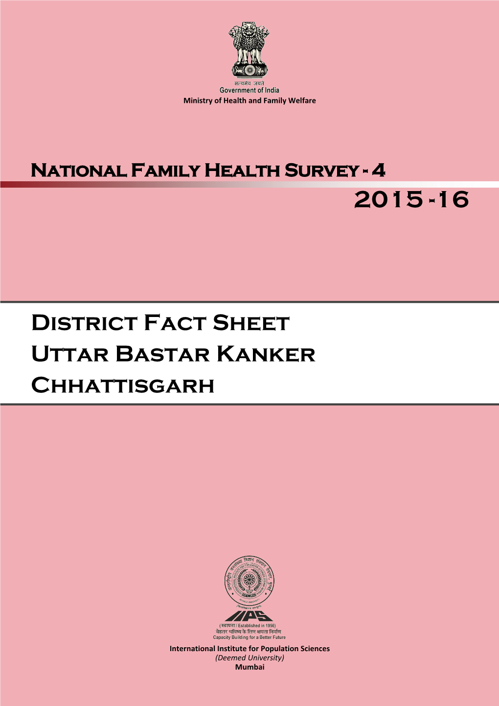 District Fact Sheet Uttar Bastar Kanker Chhattisgarh